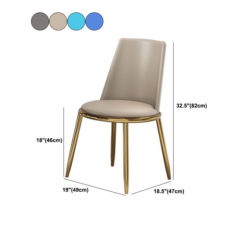 Glam Dining Side Chair Upholstered Side Chair with Gold Legs for Dining Room