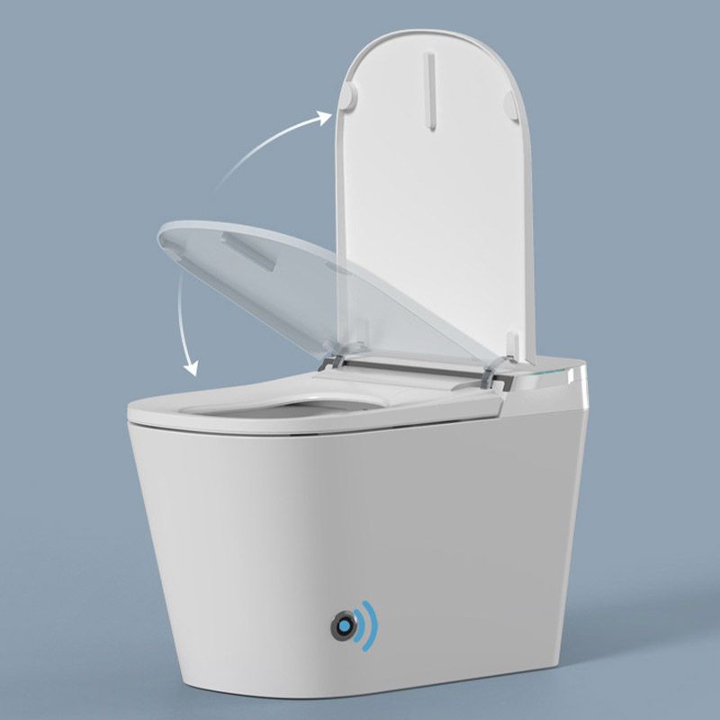 Modern White Toilet Bowl Siphon Jet Toilet with Soft-Close Seat for Bathroom