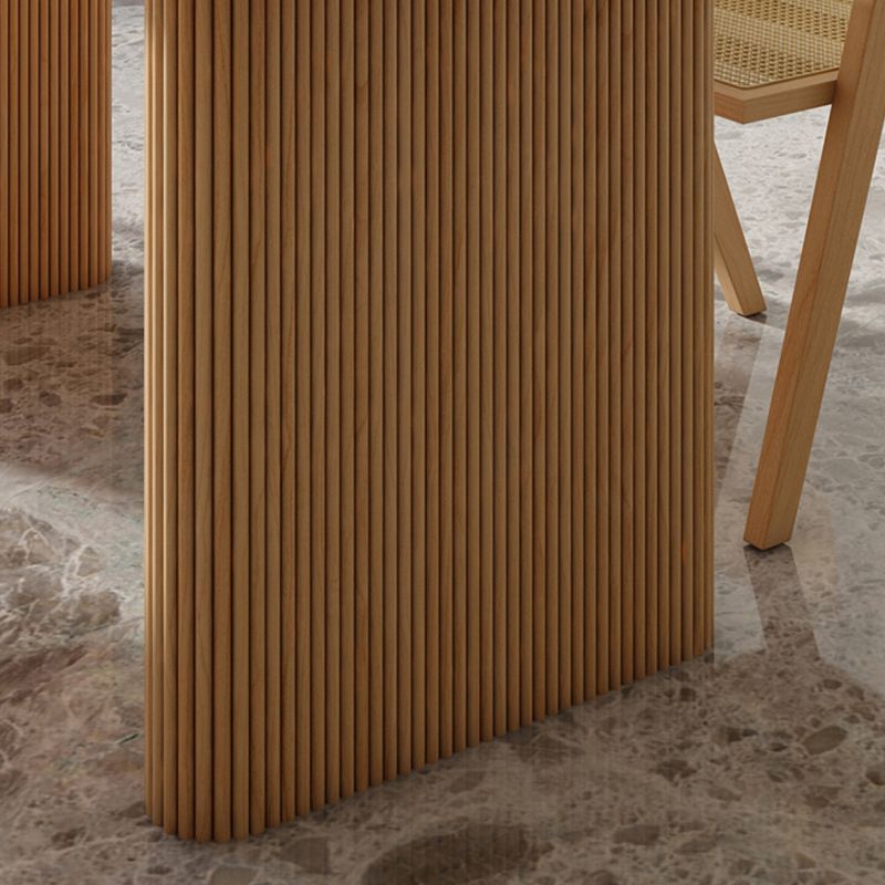 Modern Pine Wood Dining Table with Double Pedestal Ellipse Table for Dining Room