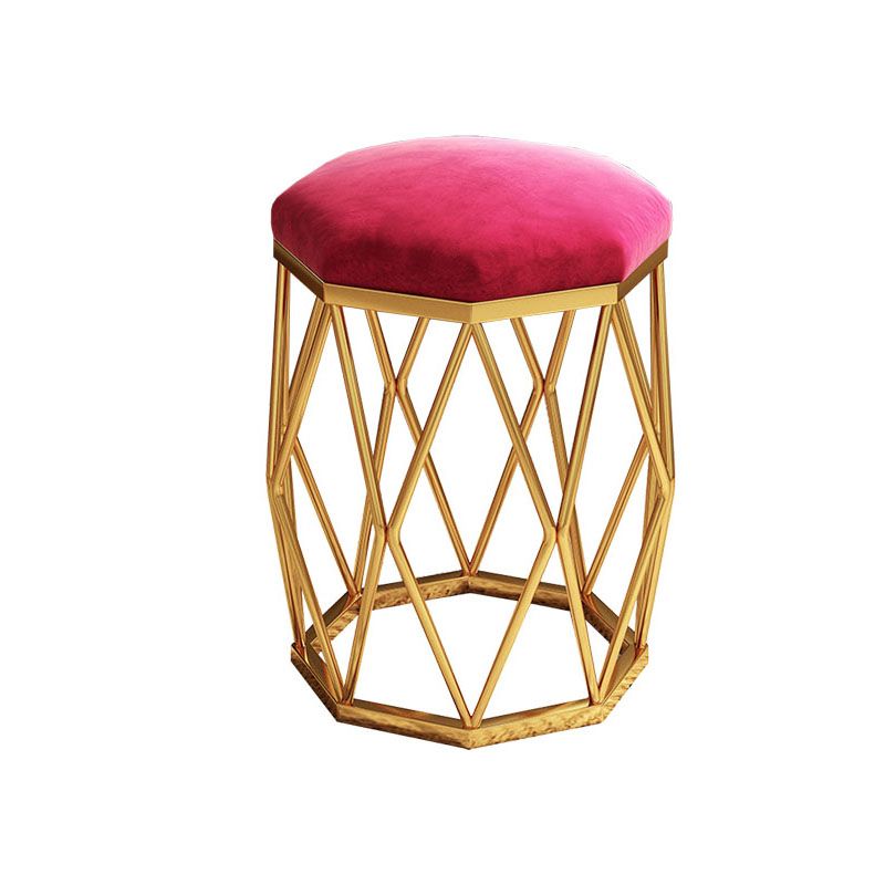 Solid Color Flannel Standard Stool Modern Simple Upholstered Stool