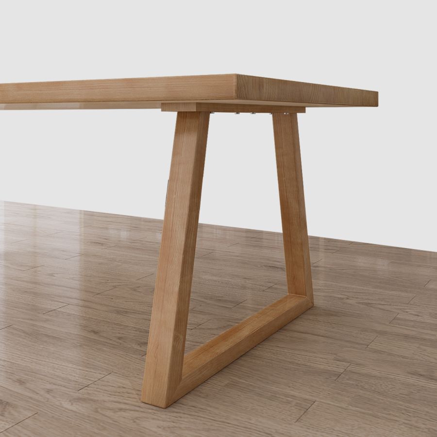 Modern Kitchen Solid Wood Dining Table Rectangle Shape Dining Table with Double Pedestal