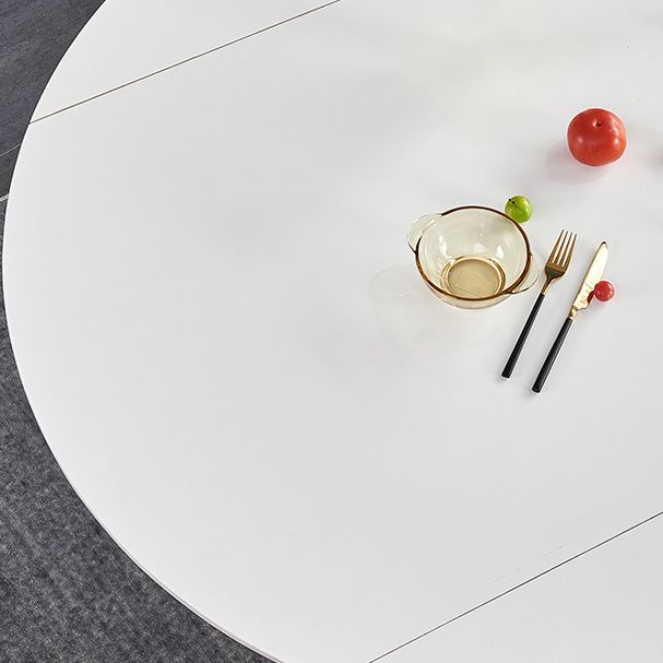 Modern 1/3/4/5/7 Pieces Steel Dining Table Set with White Sintered Stone Top Dinette Set