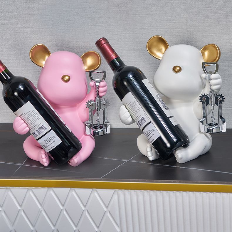 Modern Wine Bottle Rack Tabletop Resin Bottle Holder for Parlor