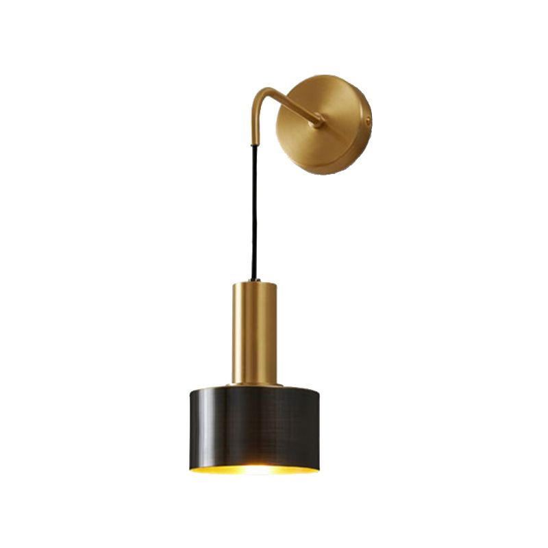 1 Light Cylinder Wall Sconce Modern Style Metal Sconces for Bedroom