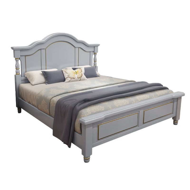 84.65 inch Wide Rustic Bed Frame Pine Wood Standard Bed with Headboard