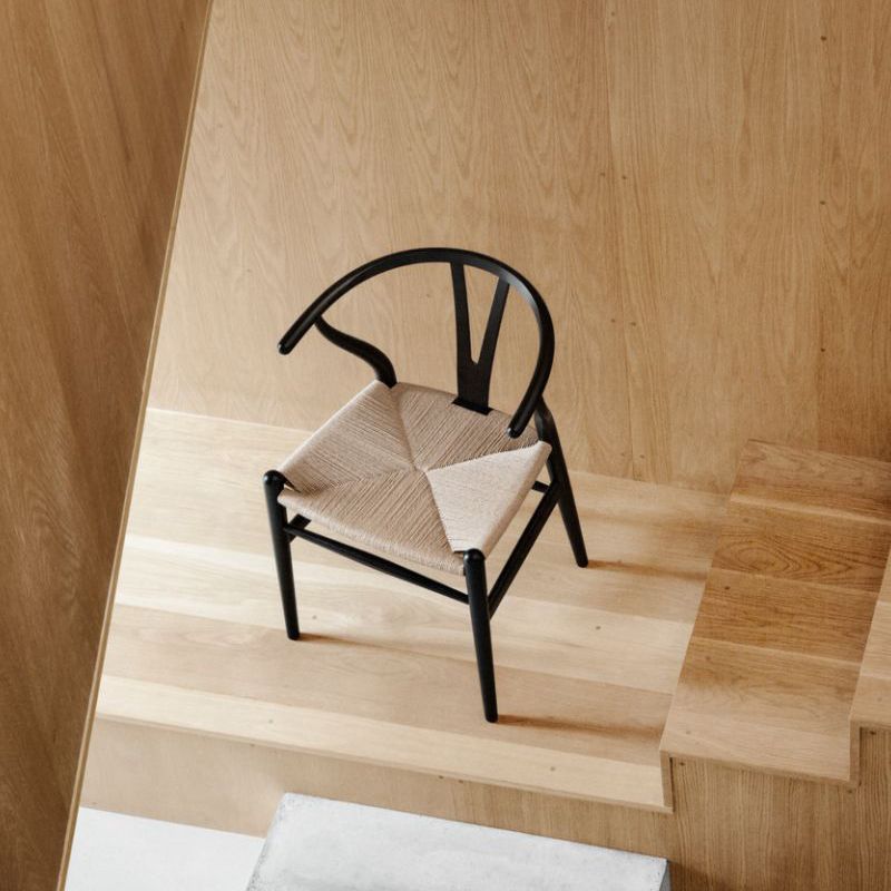Contemporary Style Ash Wood Chair Dining Room Fork Bone Back Chairs Set