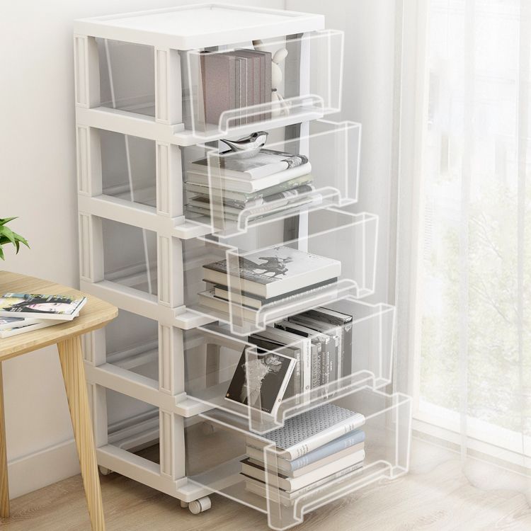 Modern Style Bookshelf Closed Back Plastic Bookcase for Home Office