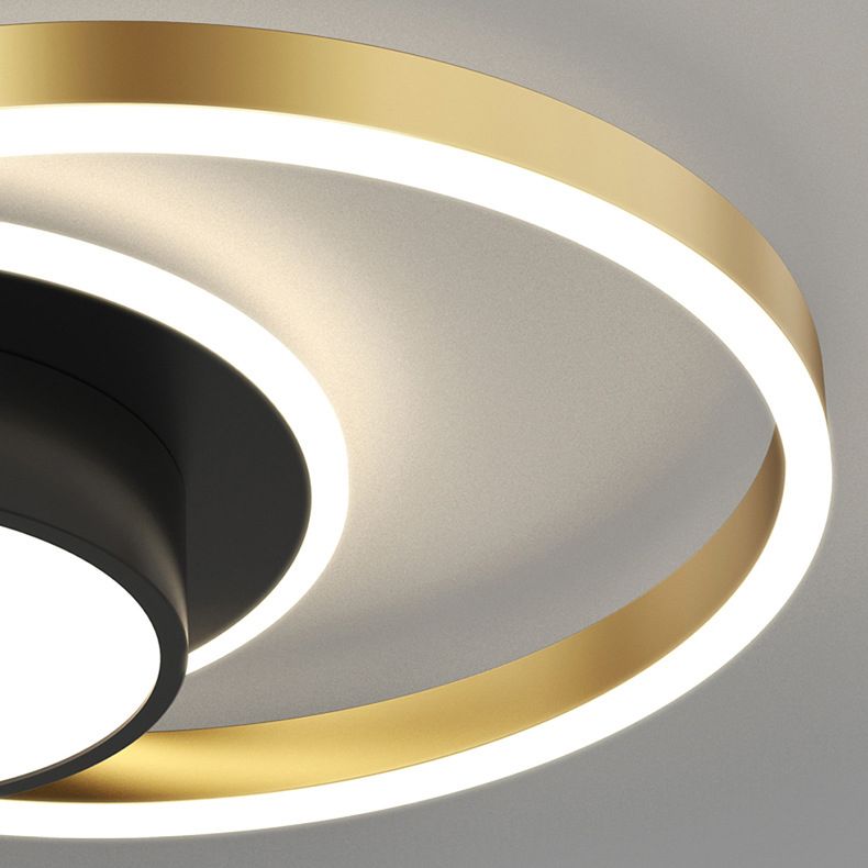 Acrylic Contemporary Style LED Ceiling Light Minimalism Aluminum Nordic Style Flush Mount Lighting Fixture in Gold