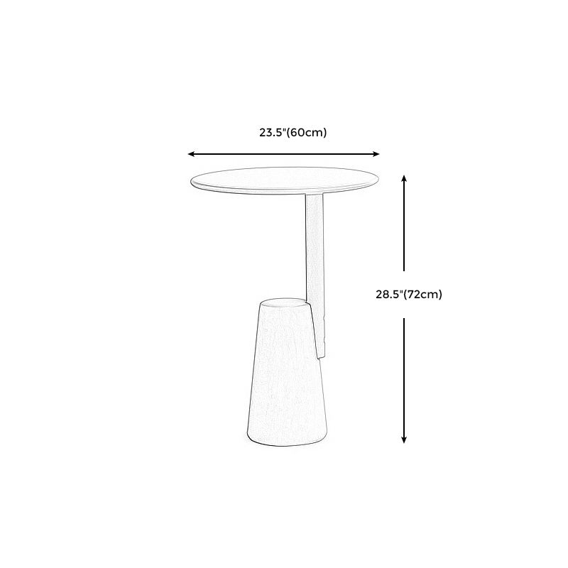 Modern Single Leg Base Solid Color Metal Round Top Coffee Table