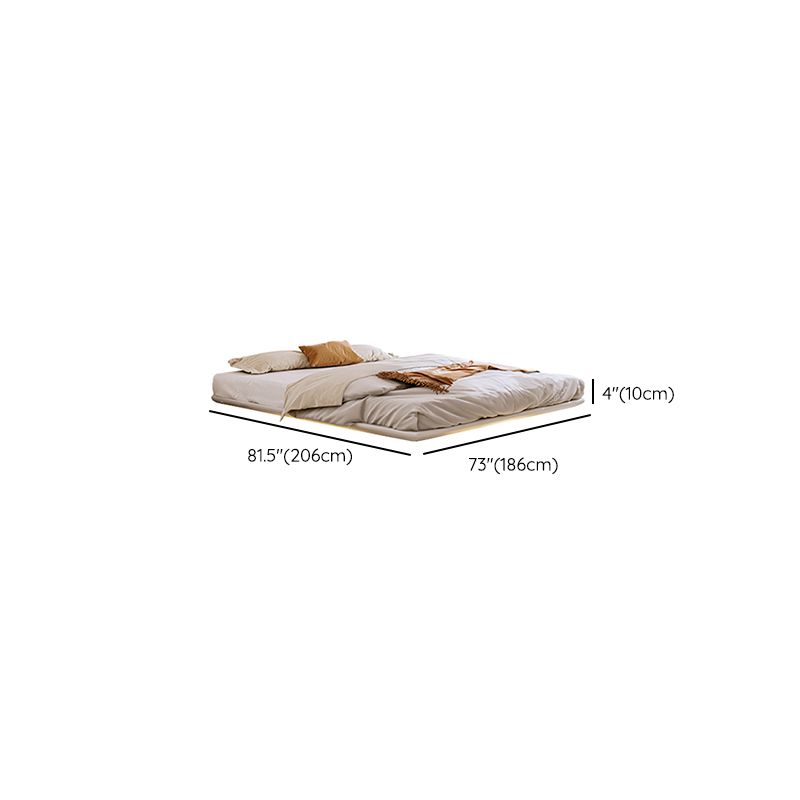 Contemporary White Lift Up Storage Solid Color Bed Frame, Light Not Included