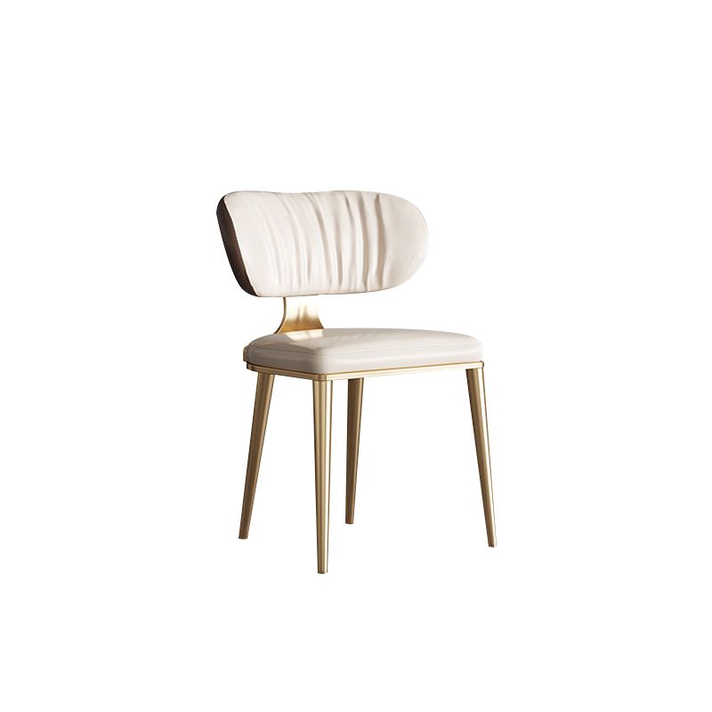 Glam Open Back Dining Chair Gold Legs Dining Room Side Chair