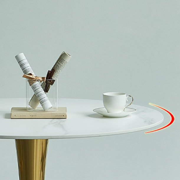 Sintered Stone Table Steel Traditional Luxury Round Indoor Table for Kitchen