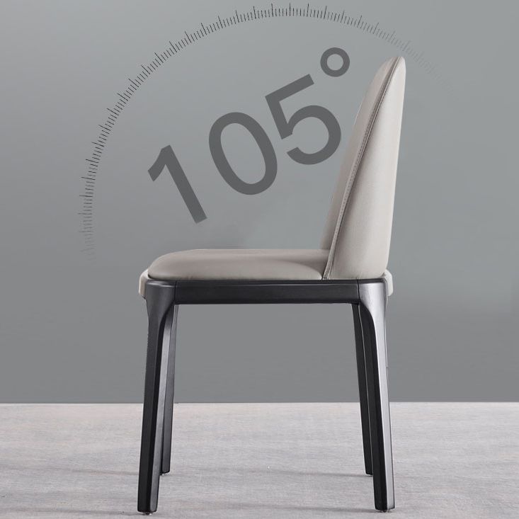 Modern Style Dining Chair Armless Chairs with Wooden Legs for Home