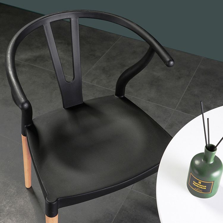 Minimalist Solid Wood Kitchen Dining Arm Chair Bone Fork Dining Arm Chair