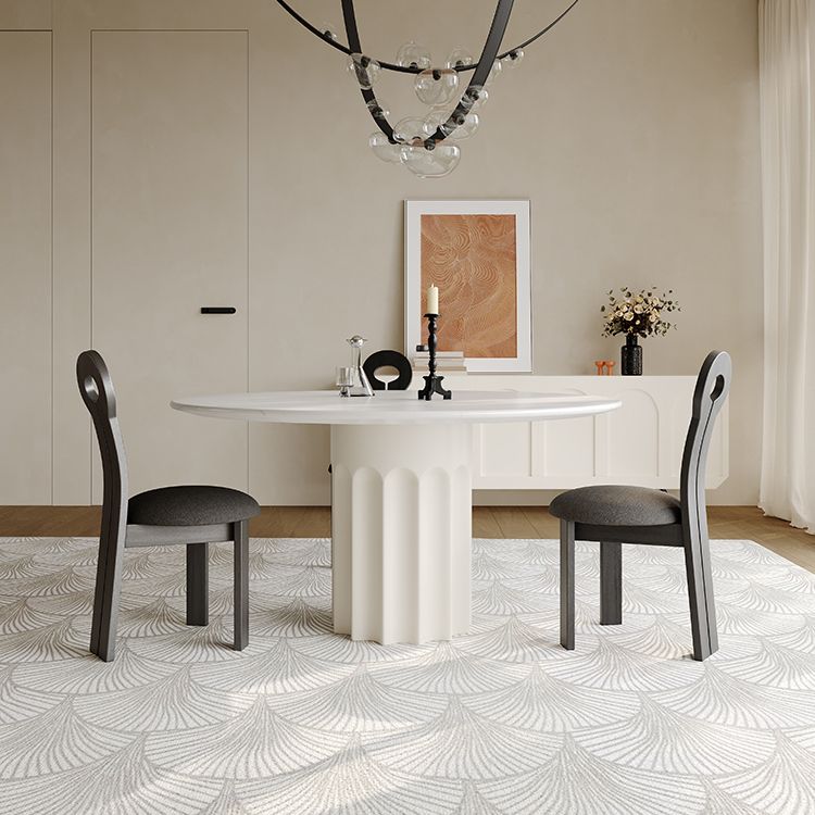 Dining Room Contemporary Dinner Table Stone Pedestal Dining Table