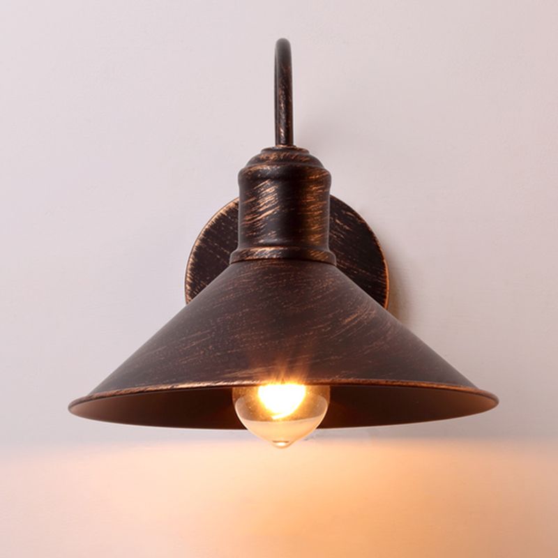 Metal Cone Wall Sconce Lighting Industrial Style 1 Light Wall Lamps