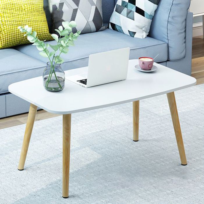 Modern Rectangle Wooden Coffee Table 16.5" H 4 Legs Cocktail Table