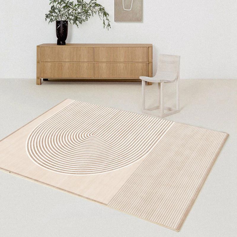 Dark Gray Striped Carpet Polyester Modern Carpet Washable Carpet for Home Decor