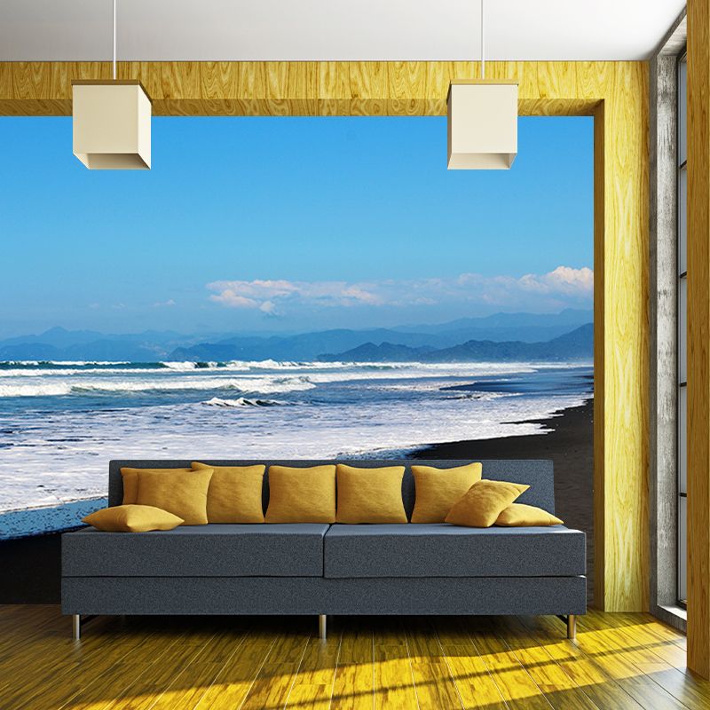 Beach Wall Murals for Guest Room Bathroom Moisture Resistant, Custom Size Available