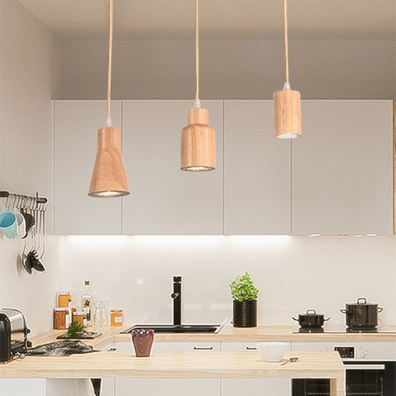 Pendentif en forme géométrique Light Nordic Wood suspension pour le salon