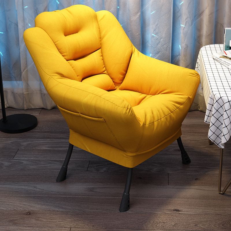 Scandinavian Accent Chair Solid Color Bedroom Reclining Basic Four Leg Arm Chair