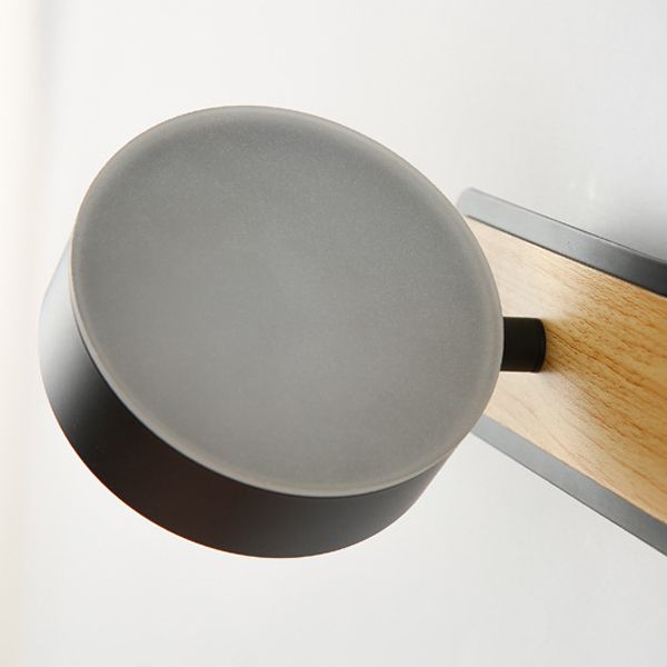 Geometric Shade 1-Light Wall Sconce Modern Style Wooden Wall Mount Light Fixture