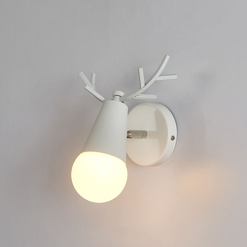 Moderno macharoon cortler forma sconce wall metal 1 flions leggeri con testa di cervo