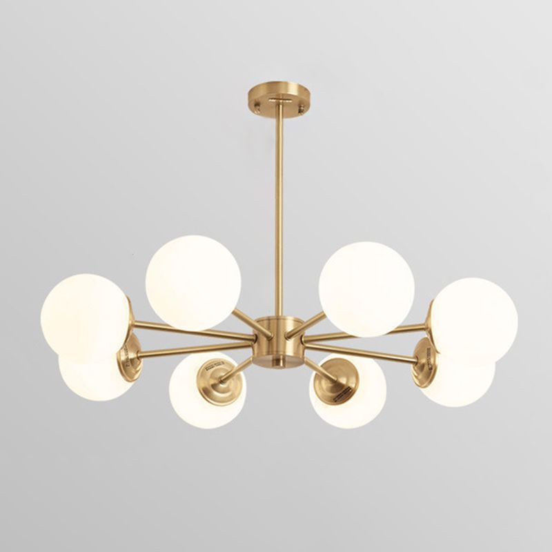Nordic Style Molecular Styling Chandelier White Glass Orb Multi-light Pendant Lamp for Dining Room