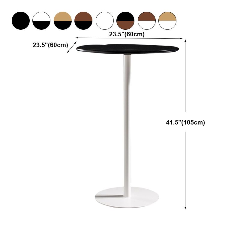 Modern Round Bar Dining Table Indoor Wood Top Bar Height Table Metal Base 42-Inch Top