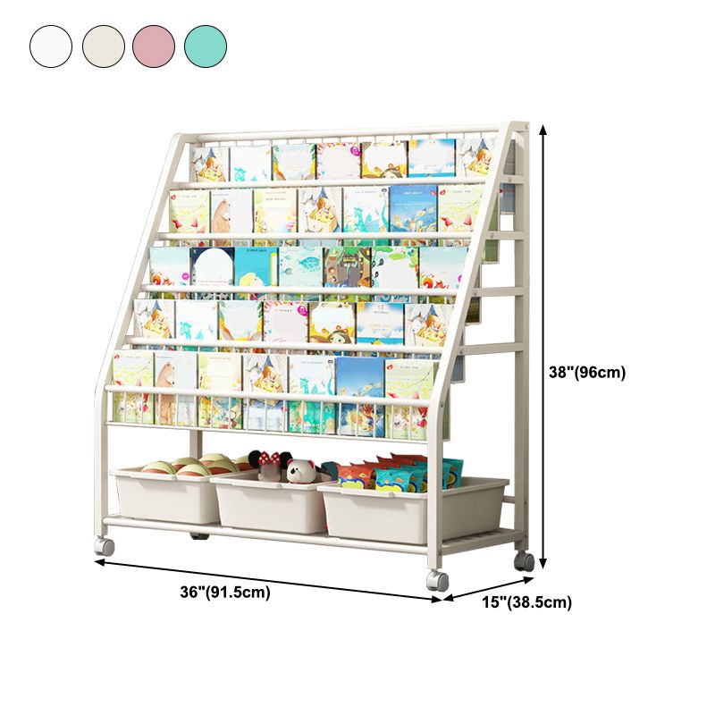Metal Ladder Bookcase Vertical Shelf Bookcase for Study Room