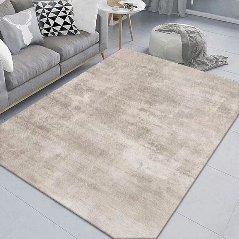 Beige Casual Carpet Polyester Graphic Carpet Washable Carpet for Living Room