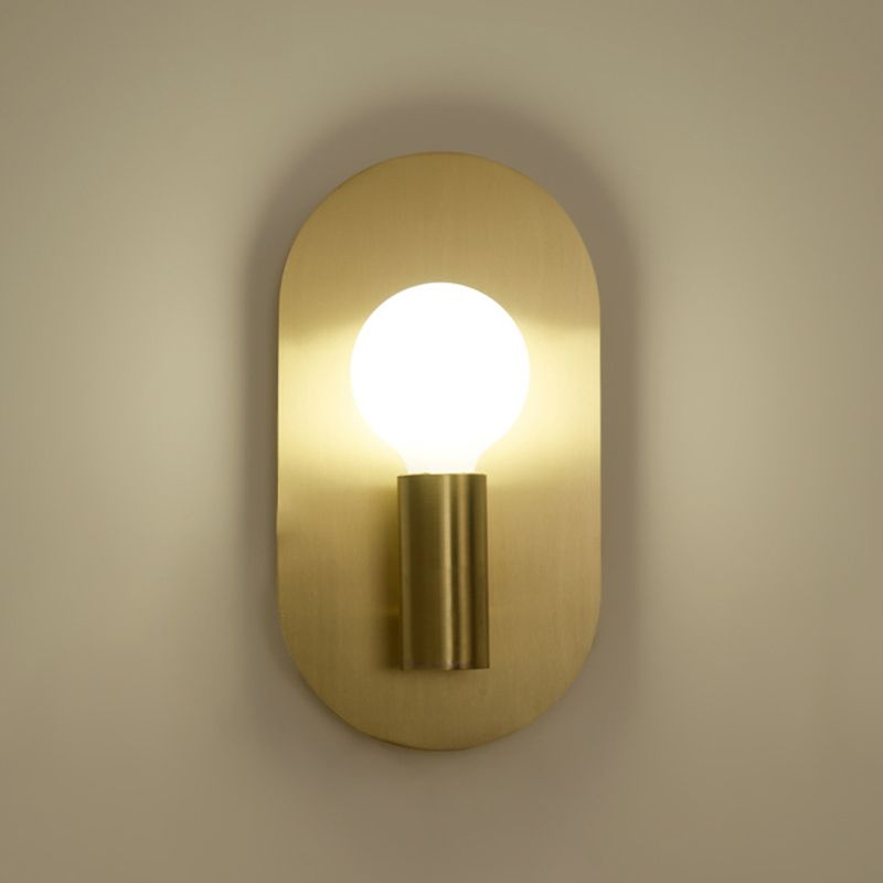 1-Light Brass Sconces Wall Lights Modern Style Oval Wall Mounted Light Fixture