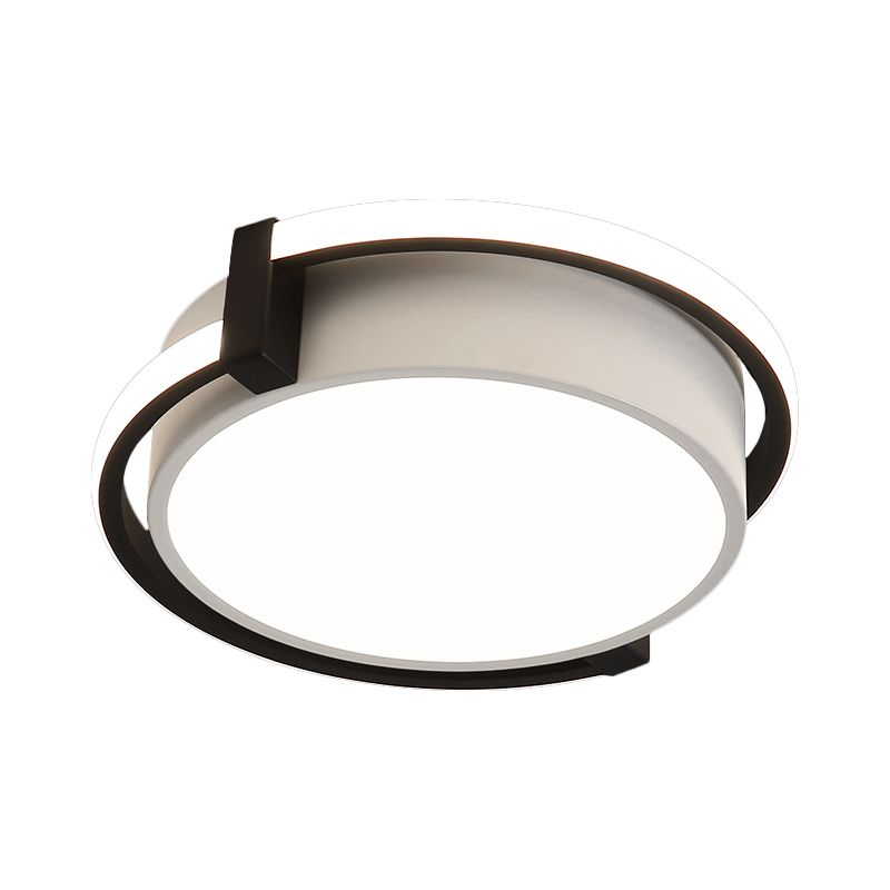 12"/16"/19.5" W Dorm Room LED Flushmount Minimalist Grey/White Flush Mount Ceiling Light with Round Acrylic Shade