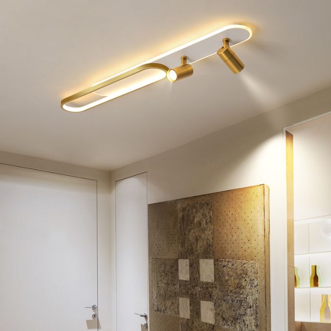 Metal Flush Mount Modern Linear Ultra-thin Ceiling Light Fixture for Hallway