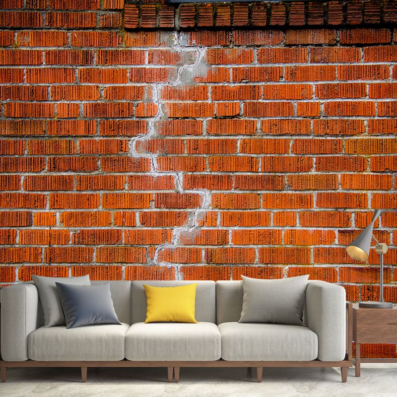 Industrial Style Old Brick Removable Wall Mural for Sitting Room, Moisture Resistant