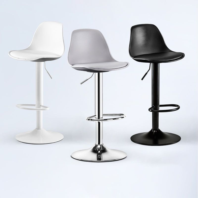 Industrial Style Bar Stool Metal Leg PP Seat Barstool with Upholstered for Counter Bar