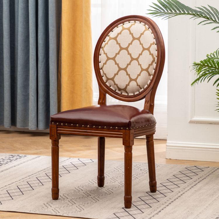 Solid Wood Country Style Dining Chair Matte Finish King Louis Back Side Chair