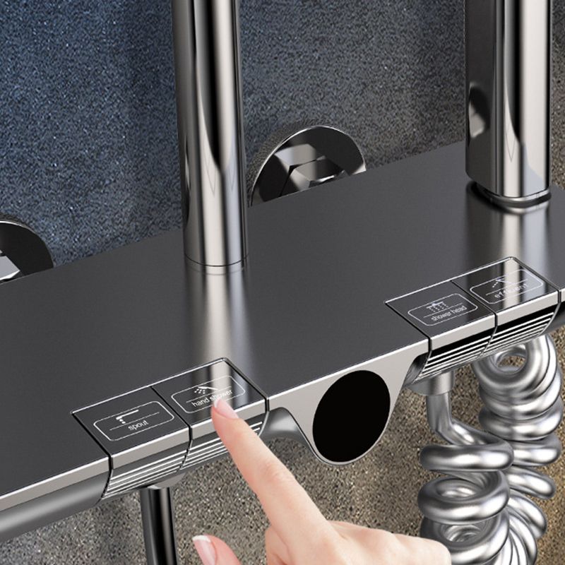 Modern Shower Head Combo Brass Adjustable Spray Pattern Shower System