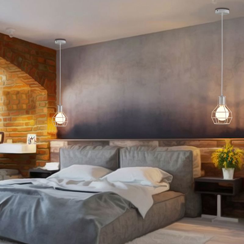 Vetro a sospensione a sospensione in gabbia industriale 1 apparecchi di illuminazione a sospensione