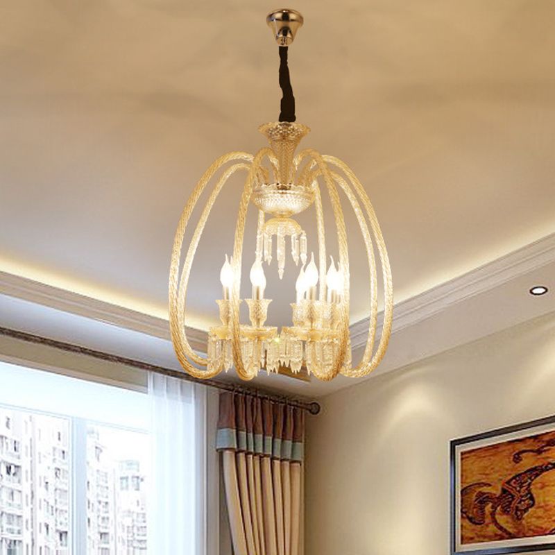 Rustic Style Chandelier Light Fixture Crystal Candlestick Hanging Chandelier