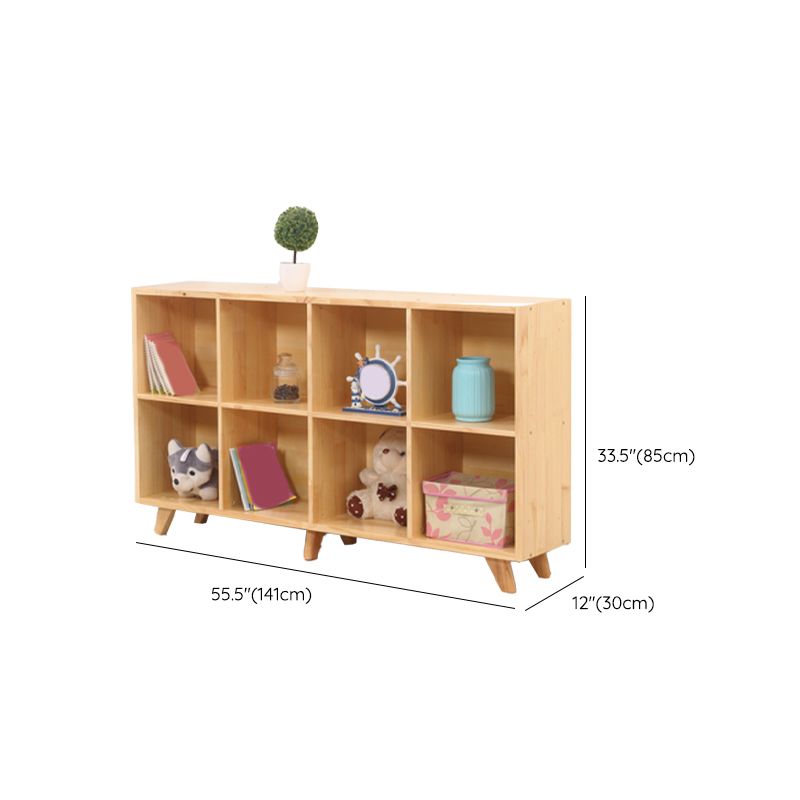 Wooden Closed Back Bookcase Standard Natural Bookshelf with Shelves