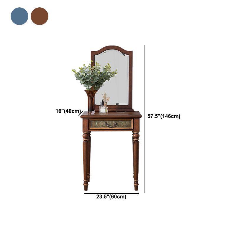 Victorian Vanity Set Solid Wood Drawers Included Makeup Dressing Table With Mirror & Stool
