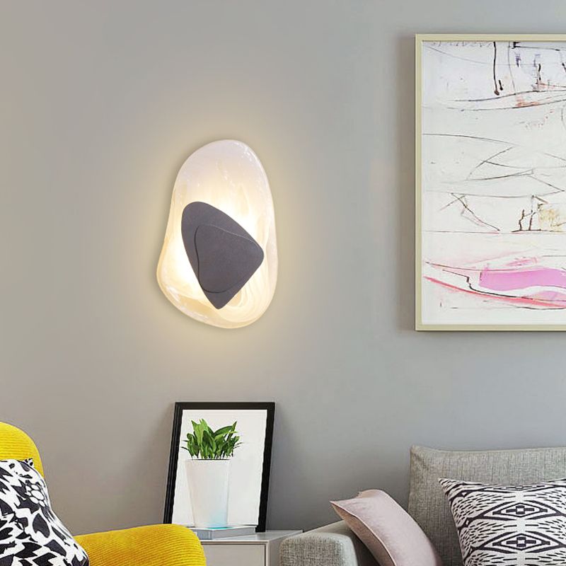 Illuminazione a parete di vetro contemporanea a 1 luce geometrica di sconde per soggiorno