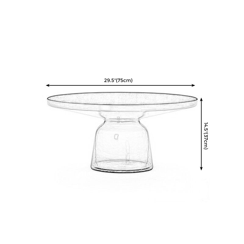 Modern Style Cocktail Table Black Table with Glass Base Round Coffee Table