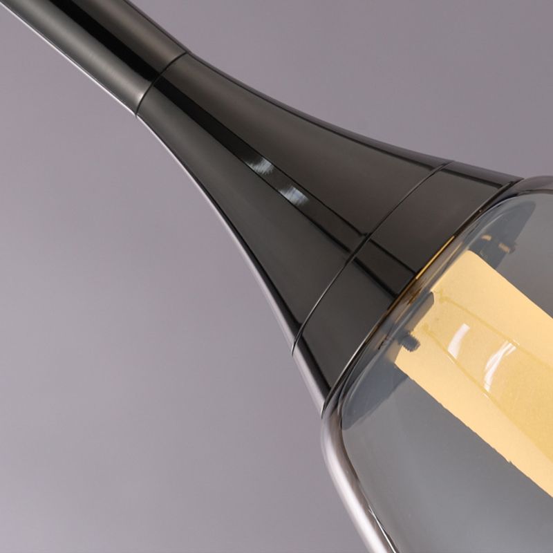 1-Light Modern Teardrop Ceiling Light with Glass Shade