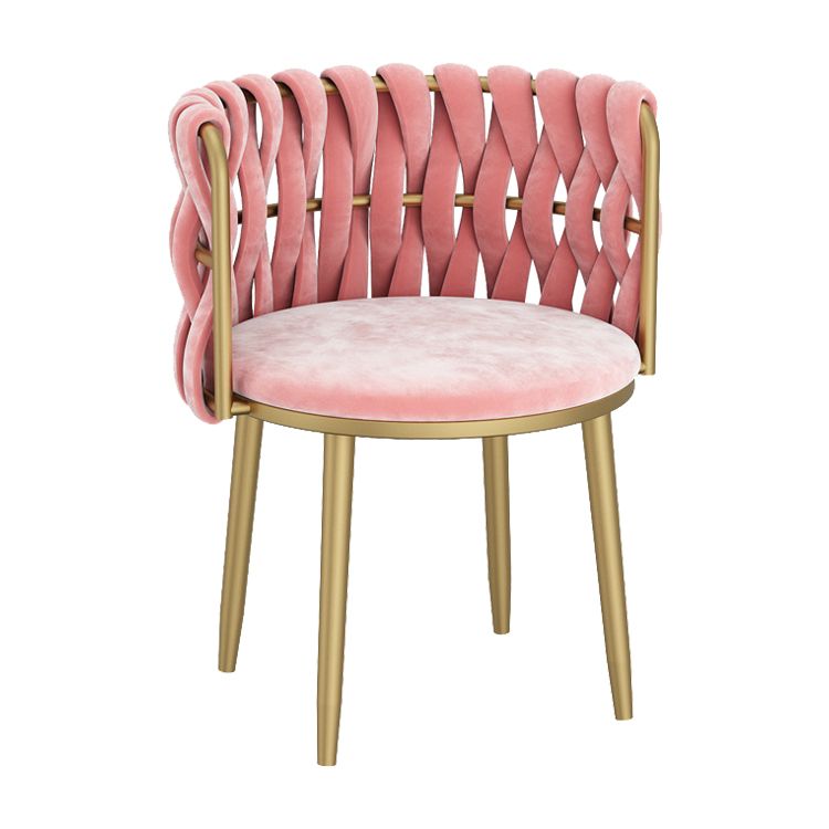 Velvet Upholstered Dining Chair Modern Furniture in Matte Finish for Indoor