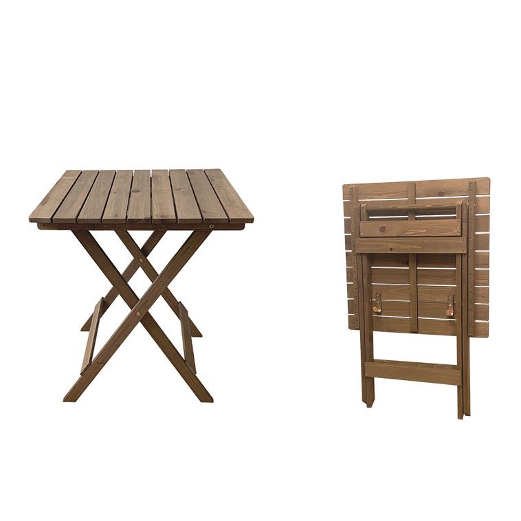 Modern Geometric Foldable Patio Table Solid Wood Frame Dining Table for Outdoor