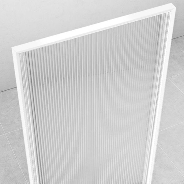 Fixed Shower Screen White Full Frame Tempered Glass Shower Door