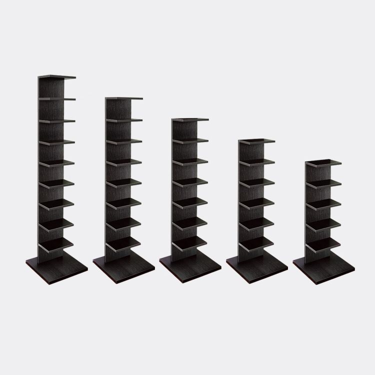 Contemporary 13.77" Wide Bookshelf Wood Geometric Shelf Bookcase