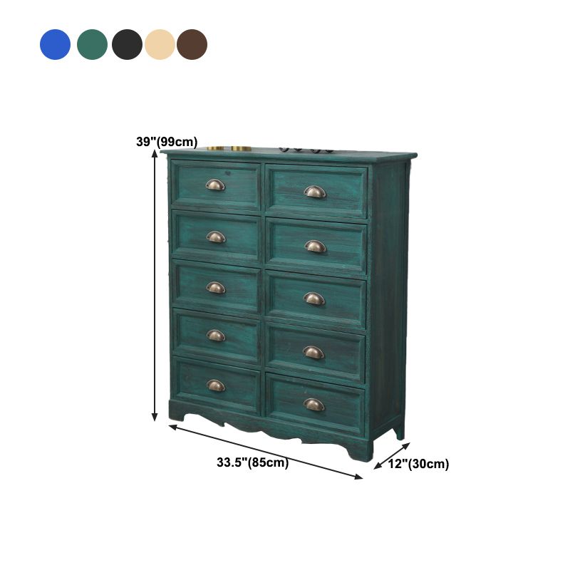 Traditional Style Storage Chest Bedroom Vertical Wooden Storage Chest Dresser with Drawers